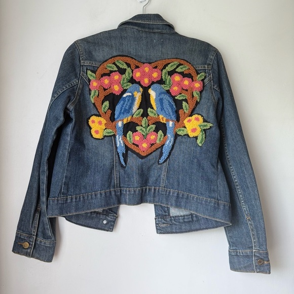 Levi's Lovebirds Chainstitch Patch Back Denim Jakcet M - Picture 1 of 4